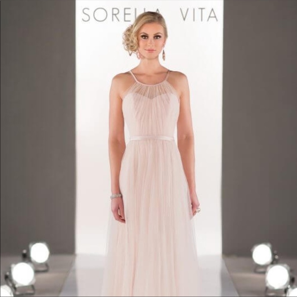 Beautiful Sorella Vita Satin and Tulle bridesmaid dress